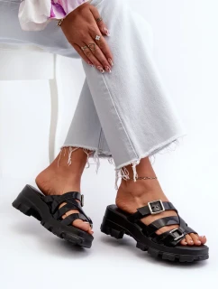 Dámské pantofle na nízkém podpatku ZAXY černé