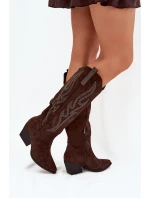 Dámské kovbojky na podpatku Jovina – čokoládové Dámské kovbojky na podpatku Jovina – čokoládové