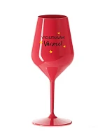 VYCHUTNÁVÁM SI VÁNOCE - červená nerozbitná sklenice na víno 470 ml