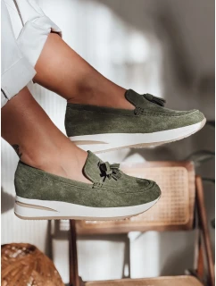 Dámské mokasíny na lehkém podpatku MOCCKO green FashionStreet ZY0716