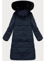 Tmavě modrá hrubší dámská zimní bunda s nákupní taškou Navahoo (FAHMIYAA)
