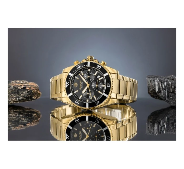Pánské hodinky Giewont Chronograph Sapphire Gold Black GW3970-B7