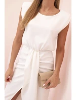 Dámská pruhovaná bavlněná šaty s V výstřihem a knoflíky tmavě mátová Dámská pruhovaná bavlněná šaty s V výstřihem a knoflíky tmavě mátová