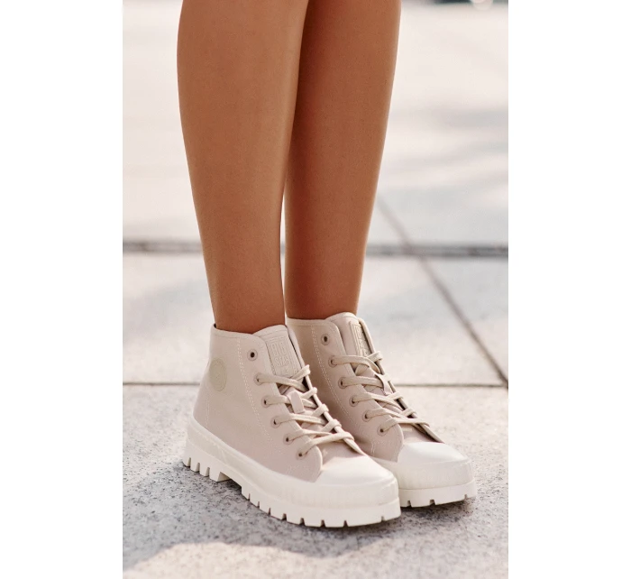 Vysoký Látkové tenisky na platformě Big Star LL274160 Béžová