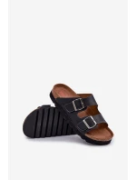 Lehké Pánské Pantofle S Přezkami Eko Kůže Big Star model 21683885 Černé - Big Star Shoes Lehké Pánské Pantofle S Přezkami Eko Kůže Big Star model 21683885 Černé - Big Star Shoes