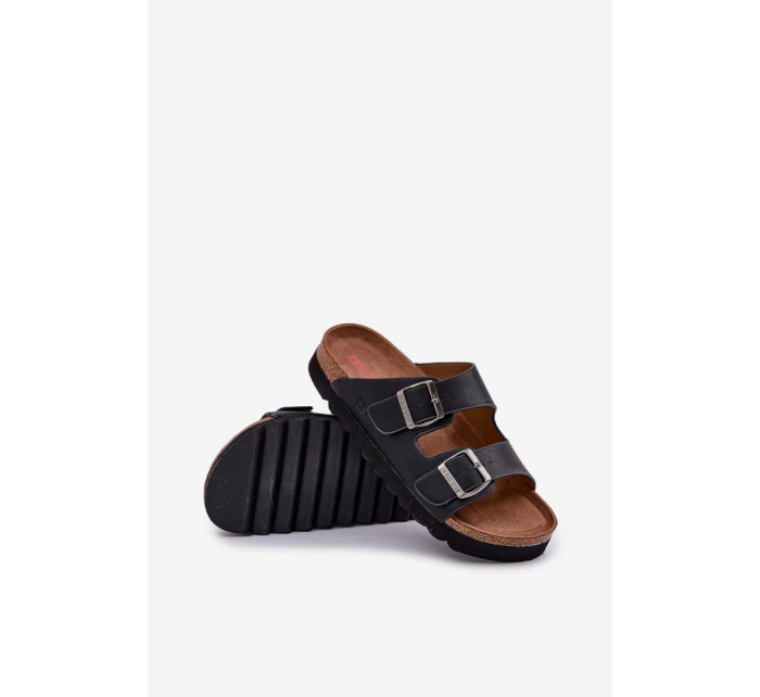 Lehké Pánské Pantofle S Přezkami Eko Kůže Big Star model 21683885 Černé - Big Star Shoes Lehké Pánské Pantofle S Přezkami Eko Kůže Big Star model 21683885 Černé - Big Star Shoes