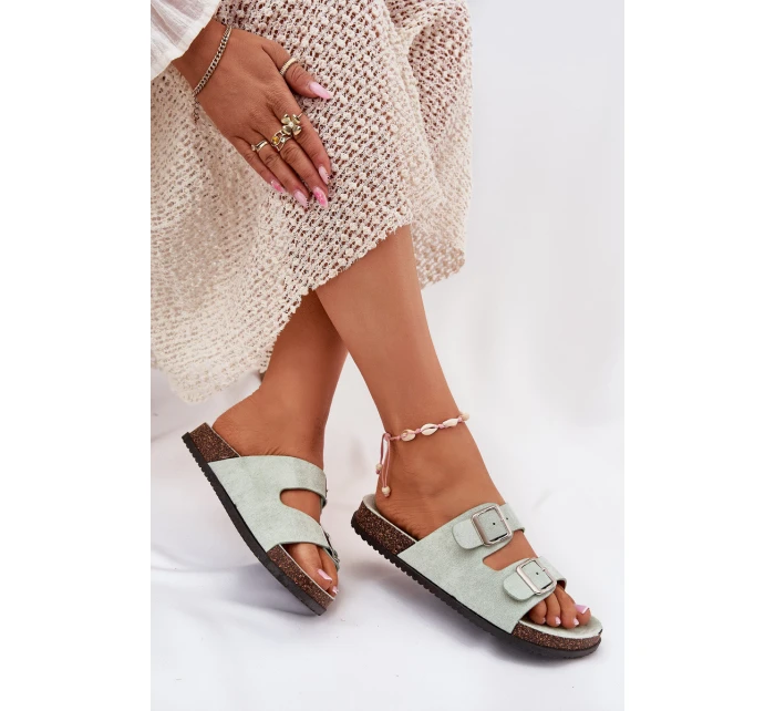 Dámské Pantofle S Přezkami Mátové model 21699061 - Boto