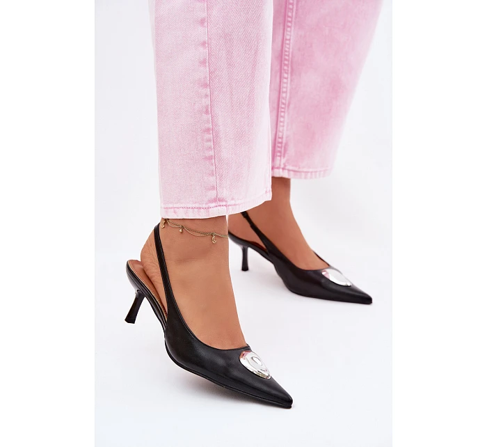 Dámské sandály na podpatku s ozdobným detailem Isadora