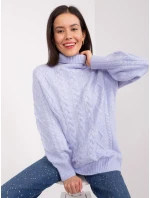 Sweter AT SW jasny fioletowy model 19034243 - FPrice Sweter AT SW jasny fioletowy model 19034243 - FPrice