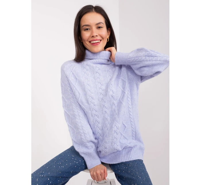 Sweter AT SW jasny fioletowy model 19034243 - FPrice Sweter AT SW jasny fioletowy model 19034243 - FPrice