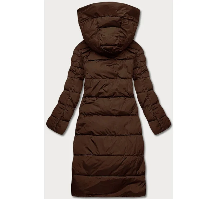 Dlouhá hnědá dámská zimní bunda model 21246315 - LHD