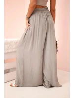 Široké dámské kalhoty s elastickým pasem fango