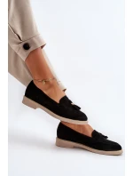 Černé Dámské Semišové Mokasíny Na Ploché Podrážce model 21652477 - Zazoo Černé Dámské Semišové Mokasíny Na Ploché Podrážce model 21652477 - Zazoo