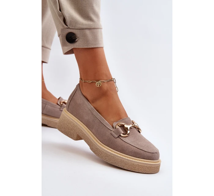 Zazoo 3429 Zamszové Dámské Mokasíny S Ozdobou Hnědé