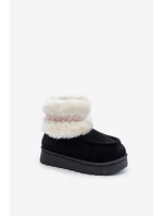 Sněhové boty dětské s kožešinou a vzorem černé model 21678781 - Boto Sněhové boty dětské s kožešinou a vzorem černé model 21678781 - Boto