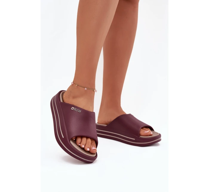 Dámské Pantofle Na Platformě Big Star SS274425 Bordó Dámské Pantofle Na Platformě Big Star SS274425 Bordó