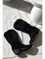 Kozačky Kovbojky Dámské Na Podpatku  Černé model 21708531 - VINCEZA