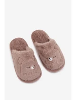 Dětské pantofle s chlupatým tmavě béžovým Norene