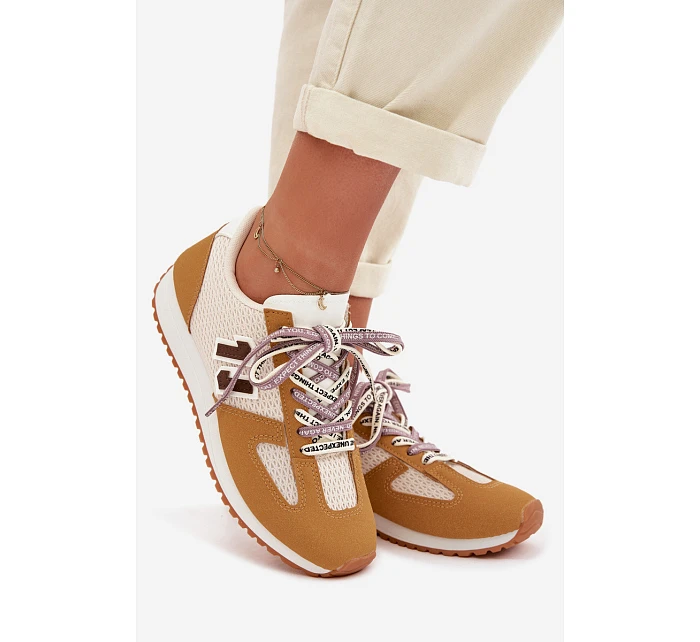 Dámské Tenisky s Ozdobným Šněrováním Žluté model 22039808 - Boto