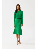 S347 Šaty s předními sklady - zelené