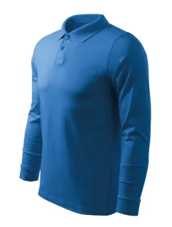 Single J. LS polokošile pánská azurově modrá