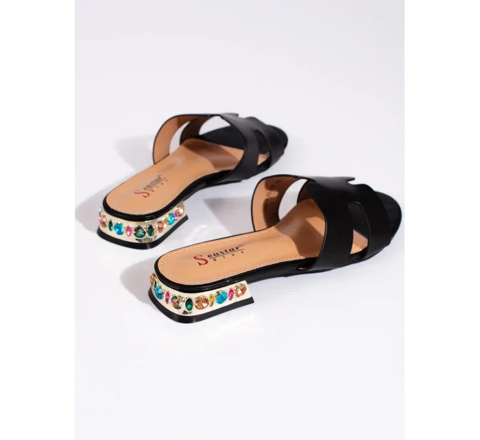 Originální černé dámské nazouváky bez podpatku Originální černé dámské nazouváky bez podpatku