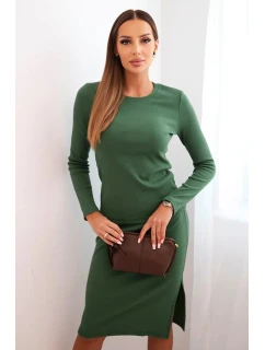 Dámský bavlněný komplet pruhovaná blůza a tužková sukně tmavě mátová