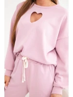 Dámský komplet srdíčkový výřez tmavě růžový Dámský komplet srdíčkový výřez tmavě růžový