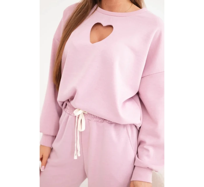 Dámský komplet srdíčkový výřez tmavě růžový Dámský komplet srdíčkový výřez tmavě růžový