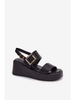 Dámské sandály na platformě s ozdobným detailem Černé model 22037679 - Boto