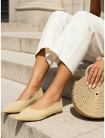 Baleriny damskie zamszowe z noskiem w szpic jasnożółte FashionStreet ZY1422