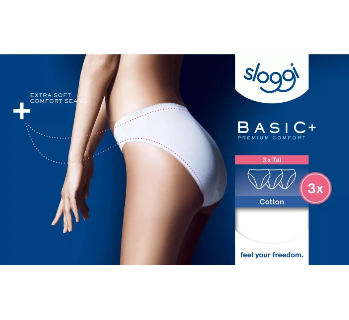 Dámské kalhotky Basic+ Tai 3P - WHITE -bílé 0003 - SLOGGI Dámské kalhotky Basic+ Tai 3P - WHITE -bílé 0003 - SLOGGI