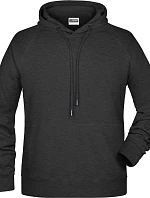 Daiber 8024 Pánská raglánová mikina s kapucí 02.8024 black heather