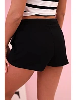 Dámské bavlněné šortky s tkaničkou černé Dámské bavlněné šortky s tkaničkou černé