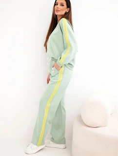 Dámská tepláková souprava model 21951917 s lampasy a volnou mikinou tmavě mátová - K-Fashion