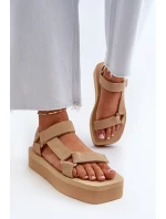 Dámské sandály na platformě béžové model 21654501 - Boto Dámské sandály na platformě béžové model 21654501 - Boto
