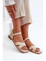 Dámské Ploché Sandály Z Ekokože S.Barski KV27-003 Beige