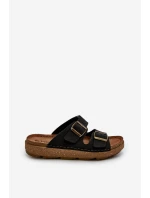Lehké pohodlné pánské sandály s přezkami model 21665691 Černé - Inblu Lehké pohodlné pánské sandály s přezkami model 21665691 Černé - Inblu