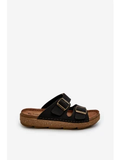 Lehké pohodlné pánské sandály s přezkami Inblu MT000016 Černé