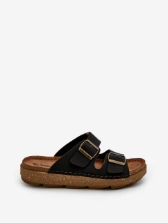 Lehké pohodlné pánské sandály s přezkami model 21665691 Černé - Inblu