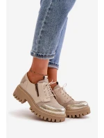 Dámské Polobotky Z Přírodní Kůže Béžové model 21670496 - Maciejka