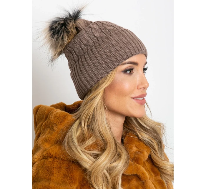 Czapka AT CZ model 19762870 jasny brązowy - FPrice