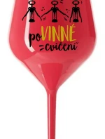 POVINNÉ CVIČENÍ - červená nerozbitná sklenice na víno 470 ml