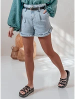 Dámské džínové šortky s páskem SHORT modré model 21987505 - Dstreet Dámské džínové šortky s páskem SHORT modré model 21987505 - Dstreet