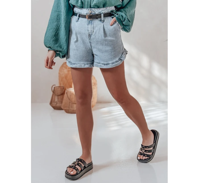 Dámské džínové šortky s páskem SHORT modré model 21987505 - Dstreet Dámské džínové šortky s páskem SHORT modré model 21987505 - Dstreet