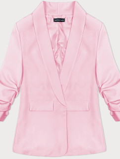 Světle růžové sako s nařasenými rukávy model 19749831 - MADE IN ITALY