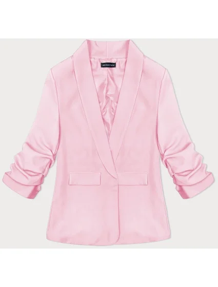 Světle růžové tenké sako s nařasenými rukávy (22-356) Světle růžové tenké sako s nařasenými rukávy (22-356)