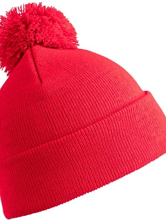 Result Headwear RC 028J Dětská pletená čepice s bambulí 28.028J red