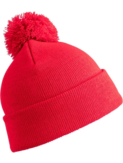 Result Headwear RC 028J Dětská pletená čepice s bambulí 28.028J red Result Headwear RC 028J Dětská pletená čepice s bambulí 28.028J red