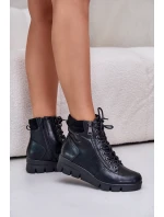 Lehké Zateplené Dámské Boty Na Platformě A Klínu Černé Savindria Lehké Zateplené Dámské Boty Na Platformě A Klínu Černé Savindria